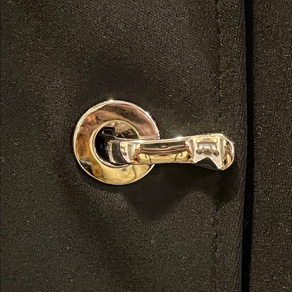 London Fog Trenchcoat Jacket Detachable Hood Black Gold Hardware Size Large - Picture 5 of 16